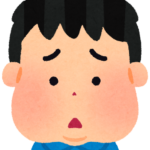 おたふく風邪の男の子のイラスト