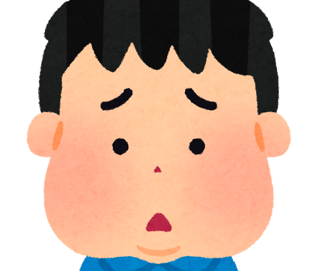 おたふく風邪の男の子のイラスト