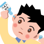 点耳薬をさす少年